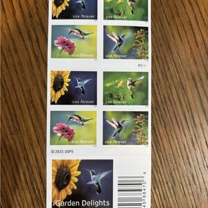 New GARDEN DELIGHTS Hummingbirds 2023 Fifty Book 1000 Pcs Forever Postage Stamps